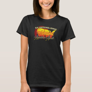 62 National Parks Map Us Park Vintages Camping Hik T-Shirt
