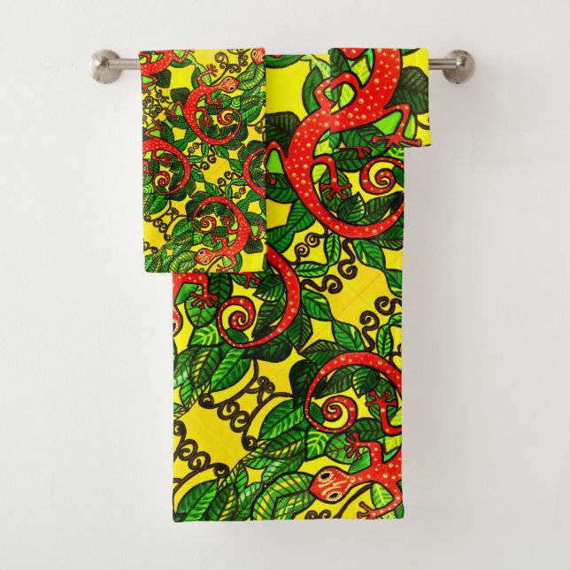 62 Rote Gecko Handtücher SET (Insitu)