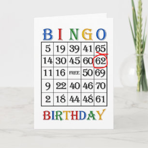 62e carte Bingo anniversaire