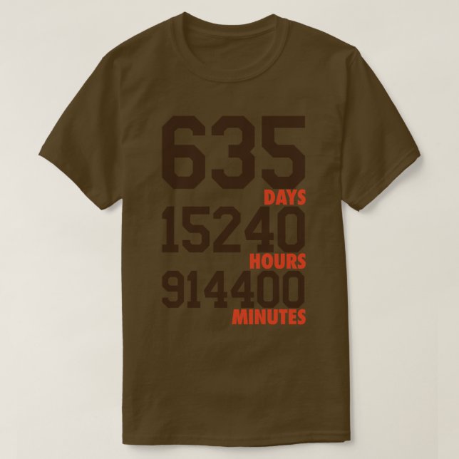 635 Tage braunOrange T-Shirt (Design vorne)