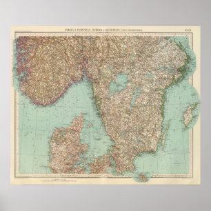 6364 Schweden, Südnorwegen Poster