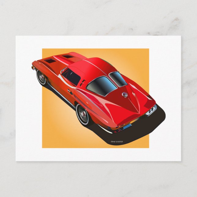 63 Fensterabstand rot gelb Postkarte (Vorderseite)