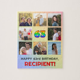 63. Geburtstag: Fun Rainbow #, Individuelle Name &