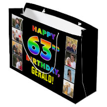 63. Geburtstag: Regenbogentext, benutzerdefinierte