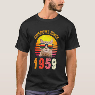 63. Geburtstag Vintage-Katze Awesome Seit 1959 T-Shirt