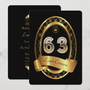 63., Geburtstags-Party-Frauenmann, elegante Farbe Einladung