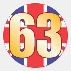 63 Großbritannien-Gold Runder Aufkleber