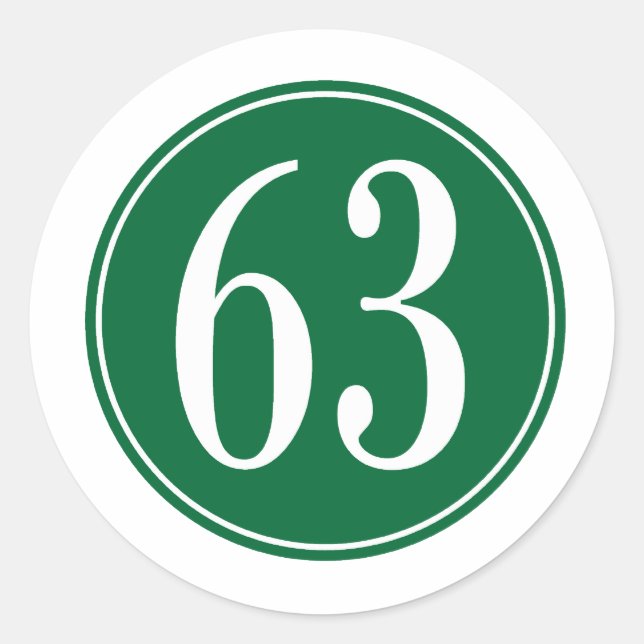 63 Grüner Kreis Runder Aufkleber (Vorderseite)