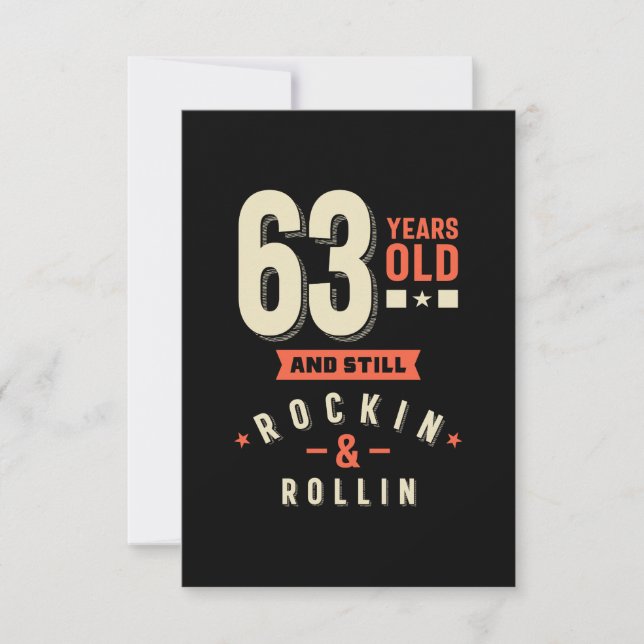 63 Jahre alt und immer noch Roclin & Rollin RSVP Karte (Vorderseite)