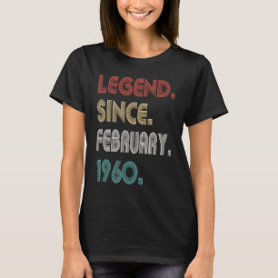 63 Jahre alte Vintage Legende seit Februar 1960 63 T-Shirt