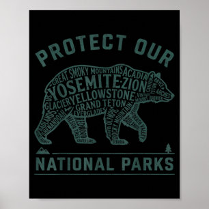 63 Nationalparks-Abenteuer bewahren und schützen Poster
