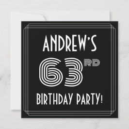 63rd Birthday Party: Art Deco Style w/ Custom Name Einladung
