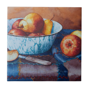 6497 Birnen und trifft in der Enamelware-Schüssel Fliese