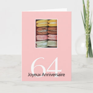 64. Französisch Geburtstag Macaron-Joyeux Annivers Karte