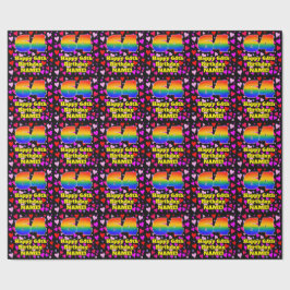 64. Geburtstag: Loving Hearts Pattern, Regenbogen  Geschenkpapier
