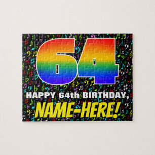 64. Geburtstag — Spaß, farbenfrohe Musiksymbole & 