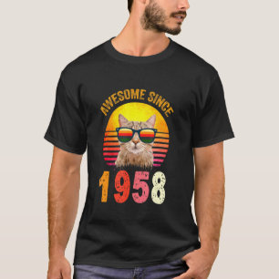 64. Geburtstag Vintage-Katze Awesome Seit 1958 T-Shirt