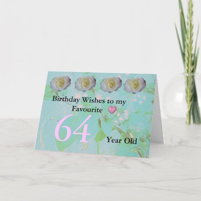64. Geburtstag wünscht Grußkarte Karte (Vorderseite)