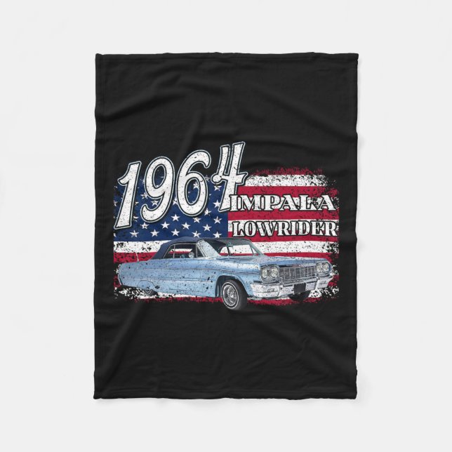 64 Impala Lowrider Ss 4. Juli Amerikaner Fleecedecke (Vorderseite)