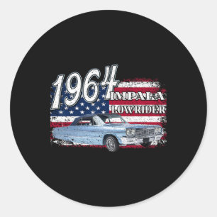 64 Impala Lowrider Ss 4. Juli Amerikaner Runder Aufkleber