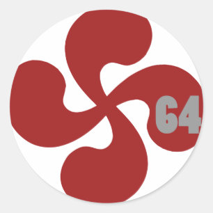 64 Lauburu Runder Aufkleber