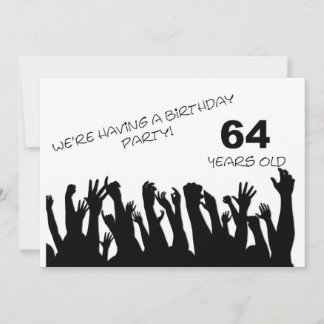 64. Party Einladung mit jubelnden Menschenmassen