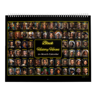 64 Schwarze Geschichtshelden: Ein 24-monatiger Kal Kalender