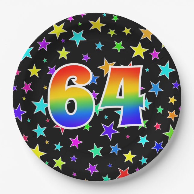 64. Veranstaltung: Bold, Fun, Colorful Rainbow 64 Pappteller (Vorderseite)