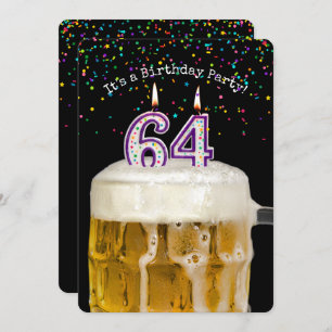 64e anniversaire Candle Party Invitation