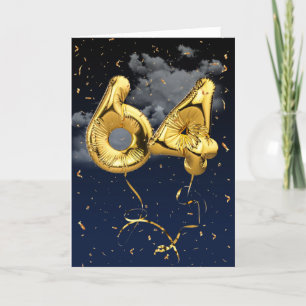 64e Anniversaire Gold Mylar Balloon et carte Confe