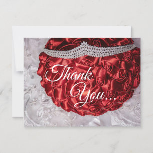 6508-Red Bouquet mit Tiara Postkarte