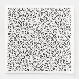65. Alter Zufallszahlenmuster Schwarz/Weiß Serviette