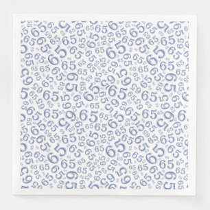 65. Alters-Zufallszahlenmuster Blau/Weiß Serviette