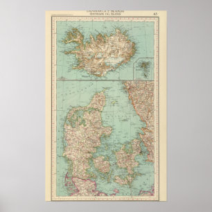 65 Dänemark, Island Poster