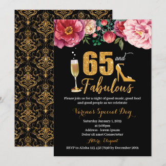 65 et fabuleuse invitation d'anniversaire pour les