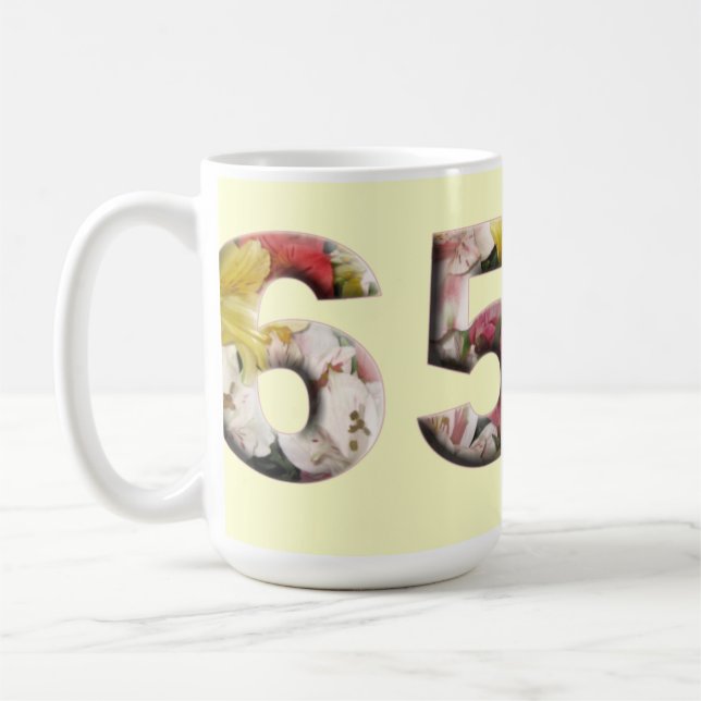 65 floral jalon mug 65e anniversaire (Gauche)