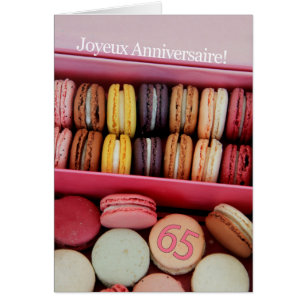 65. Französisch Geburtstag Macaron-Joyeux Annivers