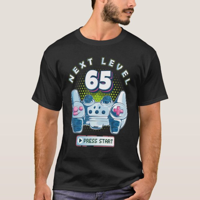 65 Gamer Next Level 65 Gaming Controller zum Gebur T-Shirt (Vorderseite)