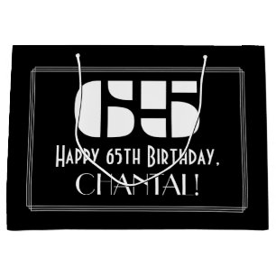 65. Geburtstag ~ Art Deco Inspiriert Look "65" + N Große Geschenktüte
