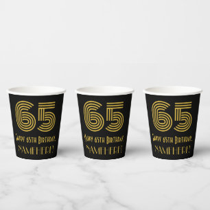 65. Geburtstag: Art Deco Inspiriert Look "65" & Na Pappbecher
