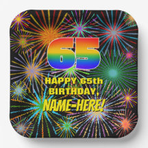 65. Geburtstag: Bunte, lustige feierliche Feuerwer