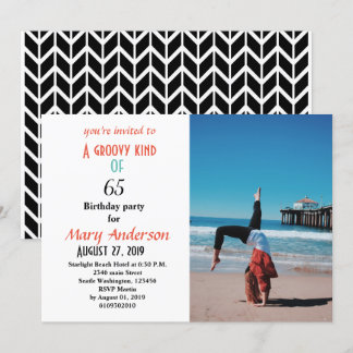 65. Geburtstag Ein Groovy von 65 Geburtstag Einladung
