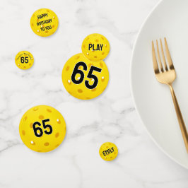 65. Geburtstag Gelbes Pickleball Konfetti