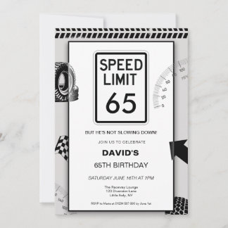 65. Geburtstag Geschwindigkeitsbegrenzung Einladung