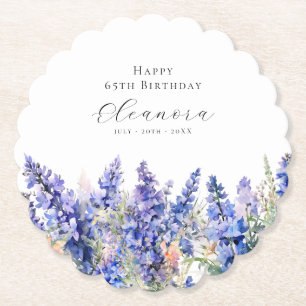 65. Geburtstag Juli Geburtstag Blume Larkspur Cust Untersetzer