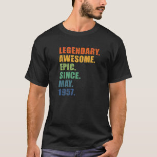 65. Geburtstag Mai 1957 Männer und Frauen 65 Jahre T-Shirt
