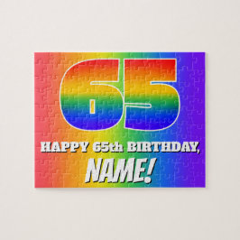 65. Geburtstag — mehrfarbiges Regenbogenmuster "65