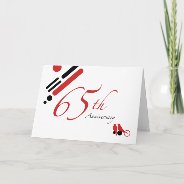 65. Geburtstag (Mod-Vögel) Karte (Vorderseite)