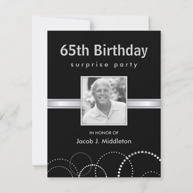 65. Geburtstag Überraschung Party Foto Einladungen (Vorderseite)