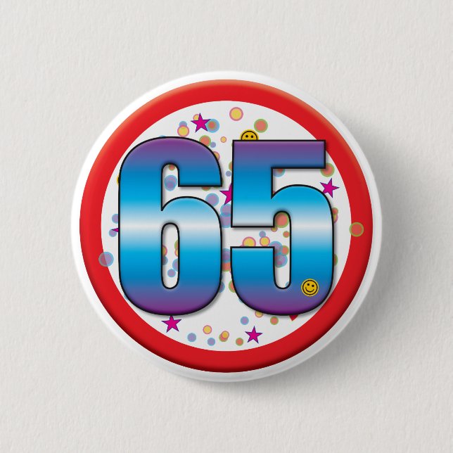 65. Geburtstag v2 Button (Vorderseite)